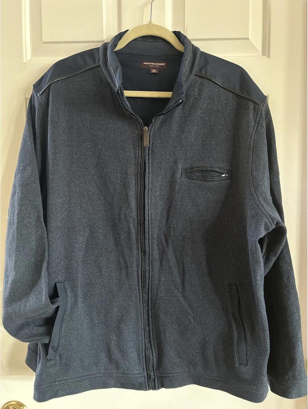 Johnston & Murphy Zip Up Jacket Mens XXL Blue